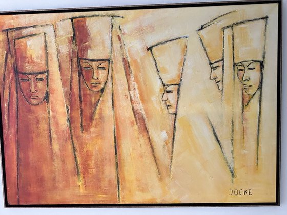 Las 5 monjas de Joke Overwater – Pinturas y dibujos, Lienzo (photo 4 of 7)