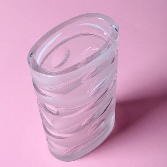 Image 1 of Mid-Century Iced Crystal Glass Vase: Peill & Putzler, Germany, 1960s