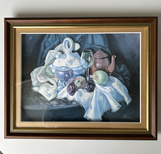 3D Relief Artwork (French Art) - Still Life By M. Garcia (1993)