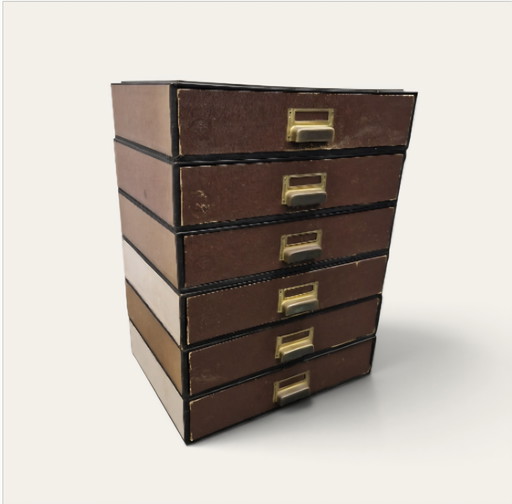 Meuble à Tiroirs de Bureau Ancien Victorien Cabinet à Papier Petite Unité