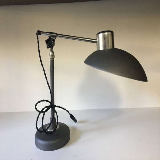 Table lamp Ferdinand Solère, 60s, Metal, Grey, Vintage (photo 8 of 12)