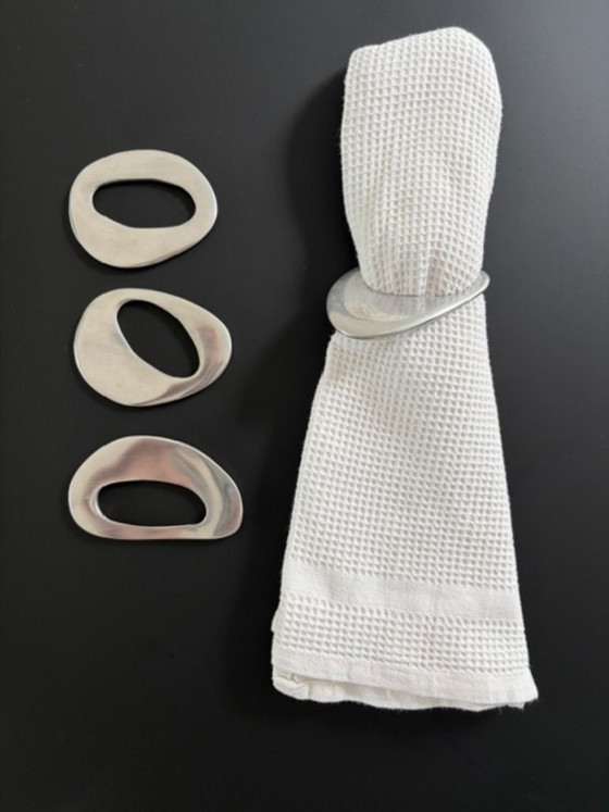 4 moderni anelli portatovaglioli in acciaio inossidabile – Accessori da tavola, rvs (photo 5 of 5)