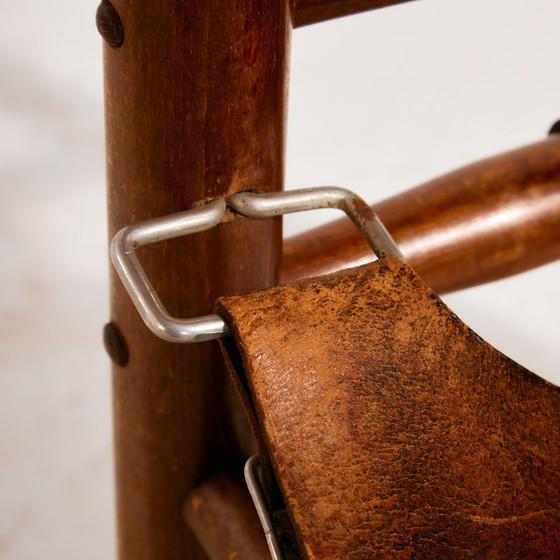 Image 1 of Poltrona e pouf in pelle di vitello ungherese, set da 2