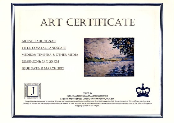 Paul Signac (1863-1935) - Paesaggio Costiero – Arte, Carta, Altro (photo 4 of 5)