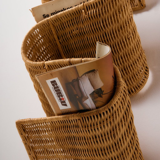 MK11074 Tiby rattan wall magazine rack by Karl Malmvall for Ikea