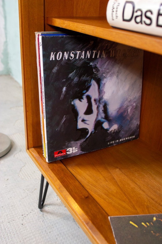 Image 1 of Vintage platenkast, boekenkast, ladekast, dressoir, midden van de 20e eeuw