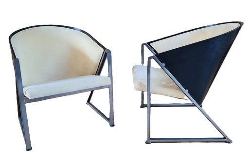 2 Vintage Finnish Design Armchairs. Designer Jouko Järvisalo. 1980s