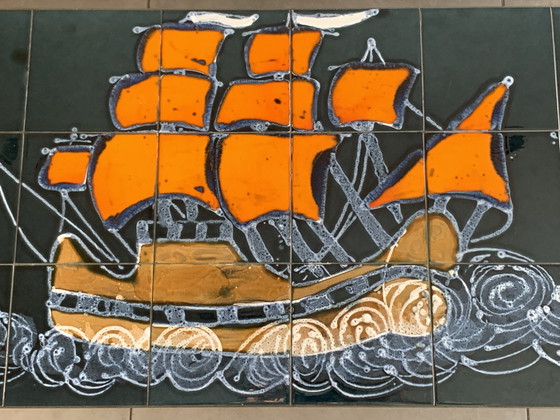 Image 1 of Vintage Ceramic Tile Table – 1960s/1970s
