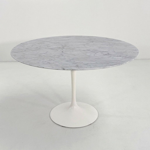 Marmeren Tulip eettafel 120 cm van Eero Saarinen voor Knoll, jaren 60