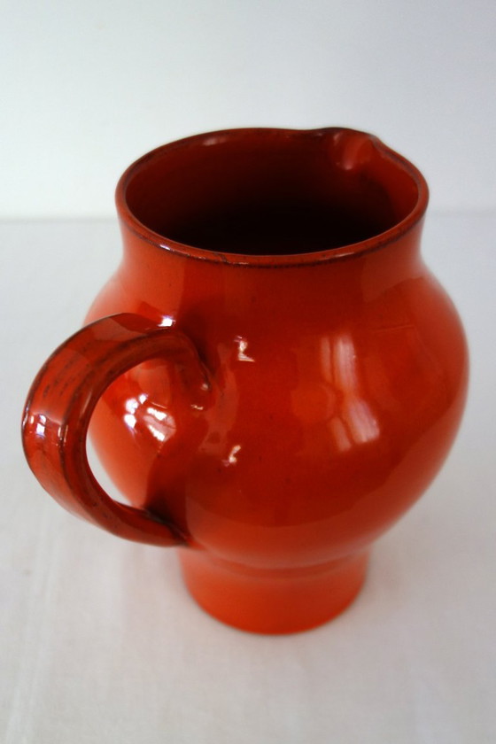Rara brocca Robert Picault per Cerasarda, Italia, anni '60, Accessori da cucina, Ceramica, Arancione (foto 12 di 15)