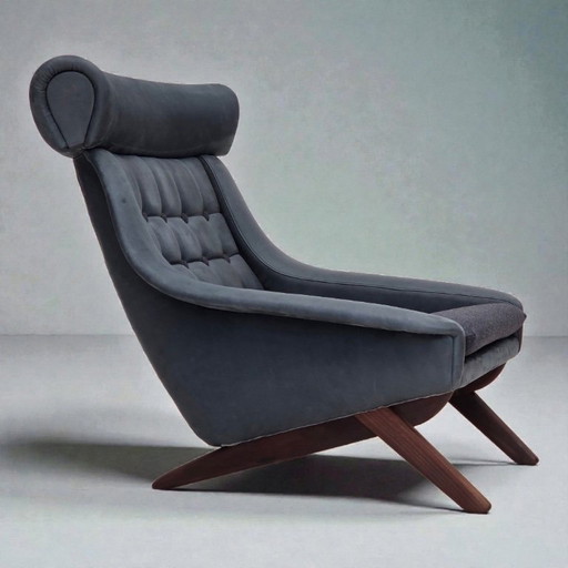 1970er Jahre, dänisches Design von Illum Wikkelsø, neu bezogener Sessel, Leder.