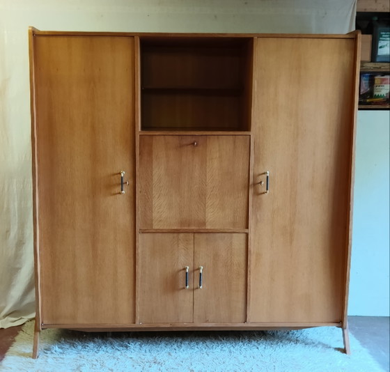 Armadio con Piedi a Compasso in Legno - Ebanista Francese - Anni '60 – Wood (photo 6 of 12)