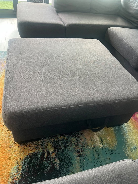 Lovely U-shaped sofa with ottoman, made of wool – Corner sofas (photo 4 of 5)
