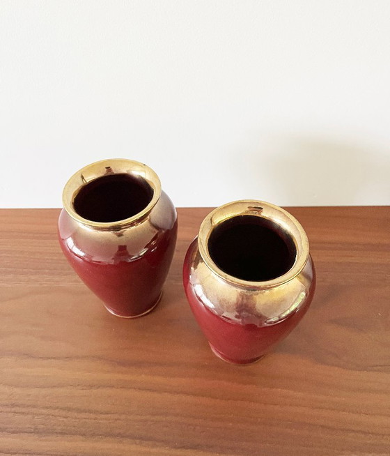 Image 1 of 2x vintage ceramic Scheurich West Germany vases