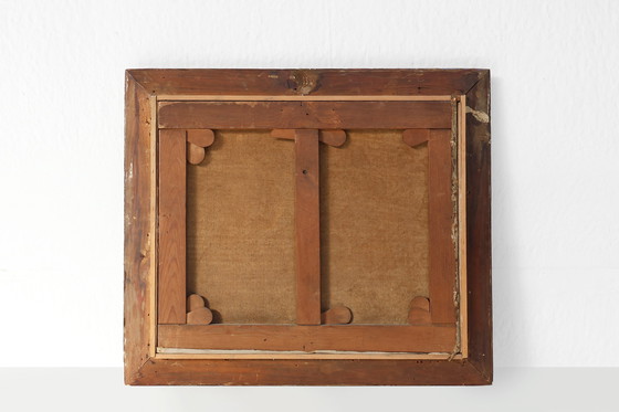 Image 1 of Peinture à l'huile flamande baroque du 19e siècle dans un cadre en bois ancien