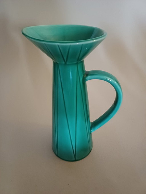 Vaso/Brocca "California" con manico di Carl-Harry Stålhane per Rörstrand, anni '50, ceramica scandinava vintage