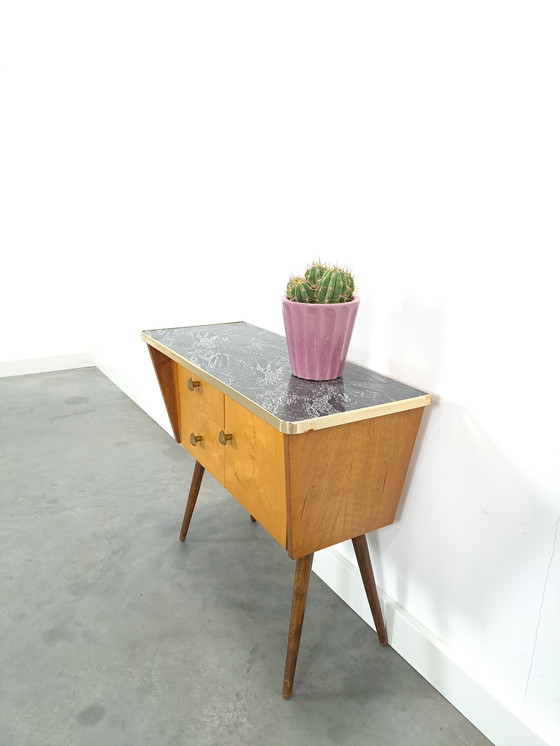 Image 1 of 1950s Cabinet With Drawers And Formica Top Vintage