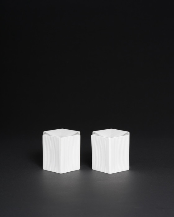 Image 1 of Vintage ROSENTHAL Sami Wirkkala Duitse bisque porseleinen vaas en kandelaars