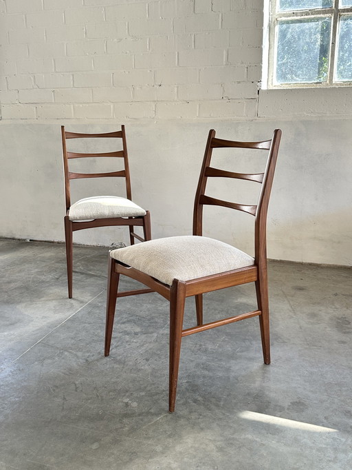 Set of 6 massive teak vintage chairs