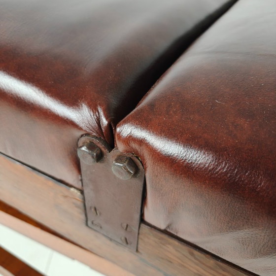 Lit d'hôpital militaire anglais ancien – XIXe siècle – Lits 1 personne, Wood, Leather (photo 8 of 16)