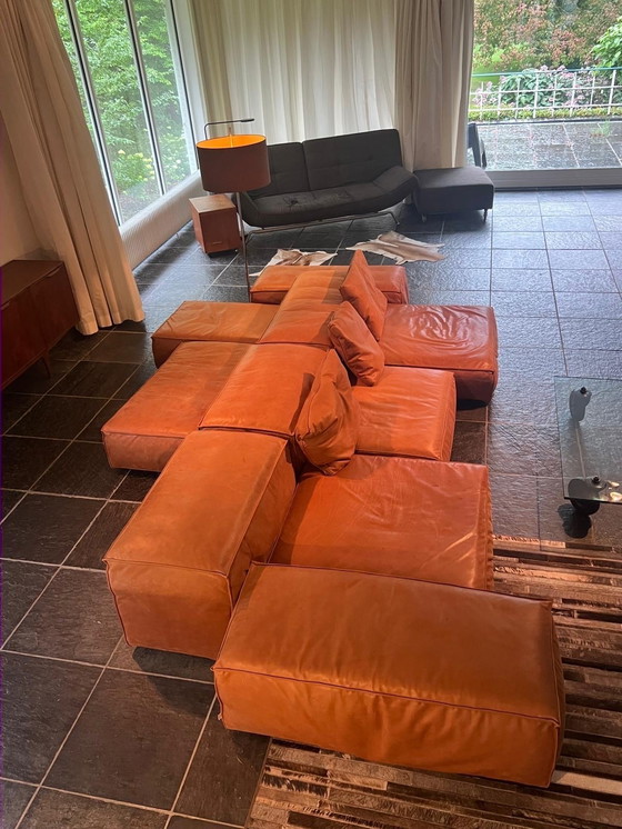 Image 1 of Living Divani extra soft Caresse Leather Cognac 10pcs +cushions