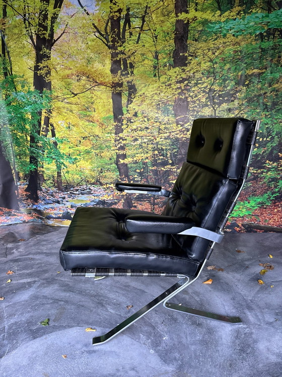 COR Swing (High Back / Hoog Model) Sillón lounge, Sillones, Cuero, Metal, Negro (foto 3 de 5)
