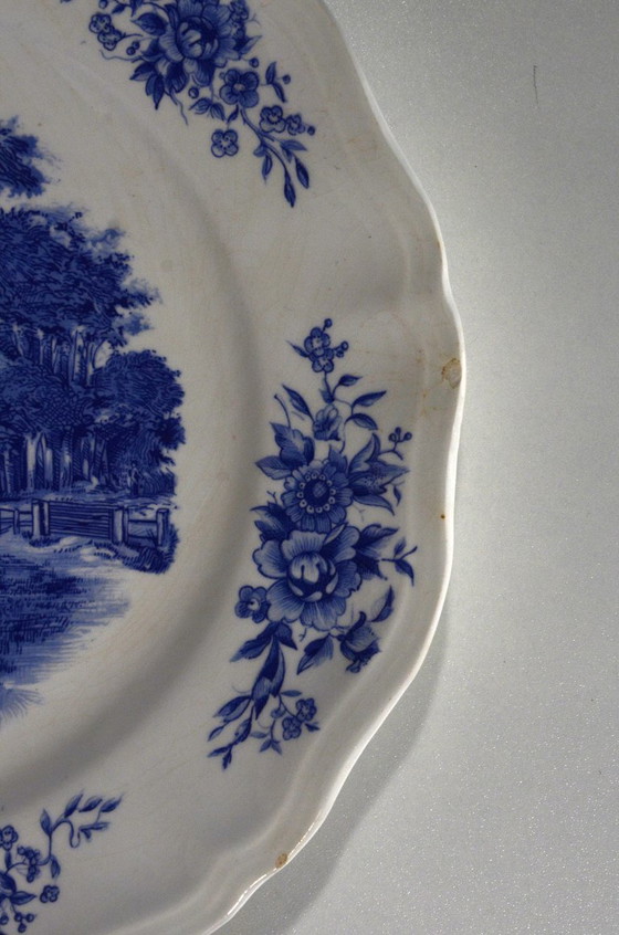 3 Piatti Blu Antichi, Sarreguemines, Motivo Romantico, D24xH2,5cm – Stoviglie, Ceramic (photo 7 of 9)