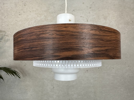 Image 1 of Lampada a sospensione vintage - metallo e opalino