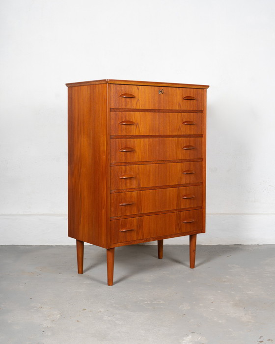 Image 1 of Danish Chest Of Drawers Made Of Teak, 6 Drawers