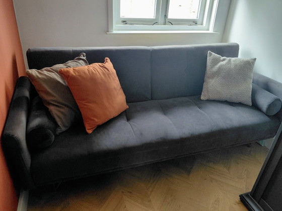 Grey SKLUM sofa bed – Metal, Velvet (photo 4 of 6)
