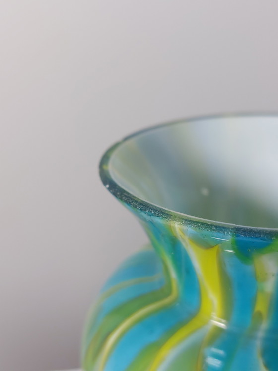 Image 1 of Vintage mid-century overlay glass Murano vase, 1970s