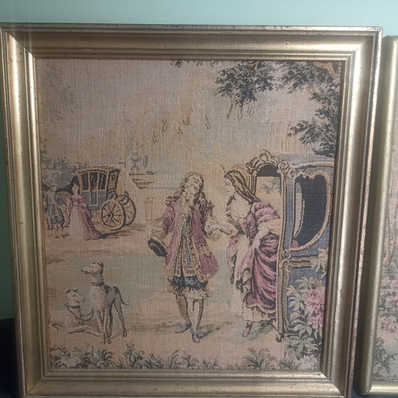 Magnifique triptyque complet de panneaux muraux vintage Gobelins (F. Boucher) – Ensemble de 3 (photo 4 of 7)
