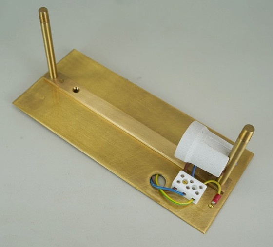 Image 1 of mid century SCONCE acrylic and brass 1960s 1970s lucite wall lamp