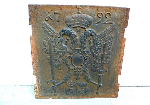 Piatto antico in ghisa per camino/stufa, 1792, Impero asburgico, Austria – decoratieve objecten, Iron (photo 2 of 5)