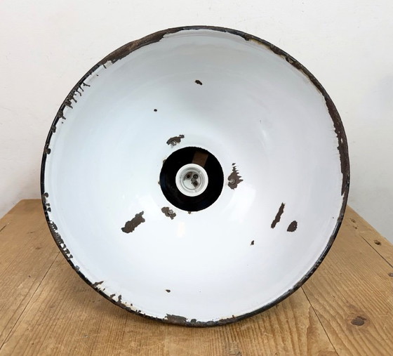 Image 1 of Industrial Grey Enamel Bauhaus Pendant Lamp, 1930s