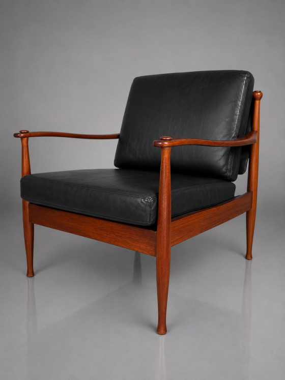 Salotto scandinavo di metà secolo – Divano a 3 posti e coppia di poltrone – Teak massello – Danimarca, anni (photo 7 of 7)