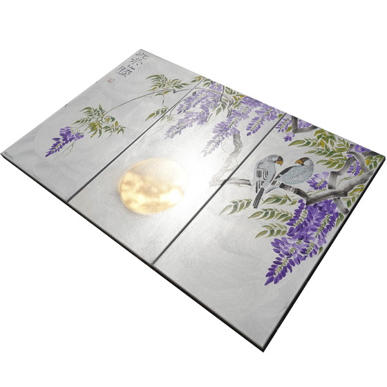 Image 1 of Japanese Wisteria J221 - Silver Painting XXL Triptych