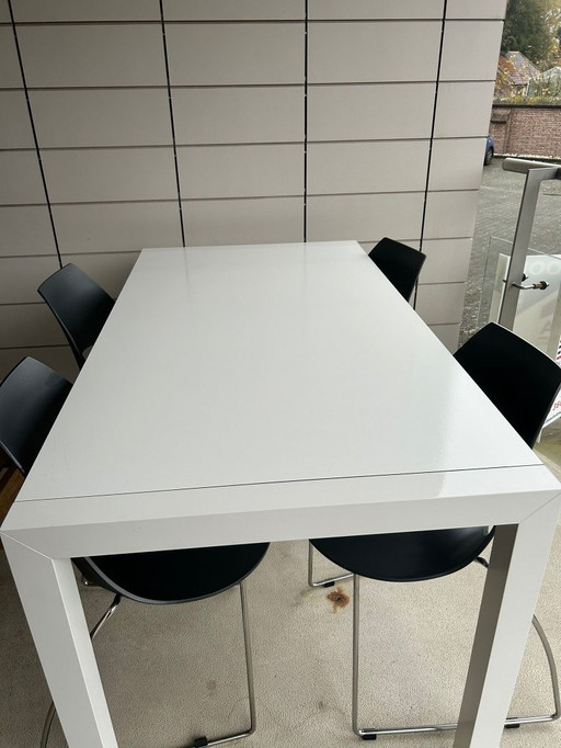 Kristalia tafel en Shark stoelen