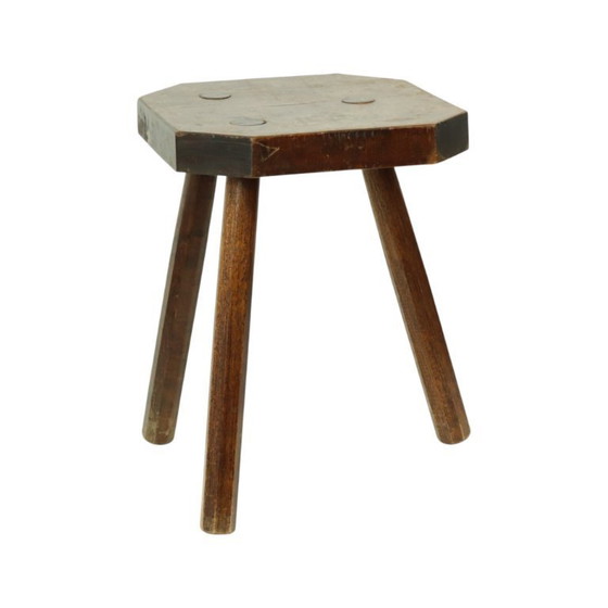 Image 1 of Old Wooden Milk Stool