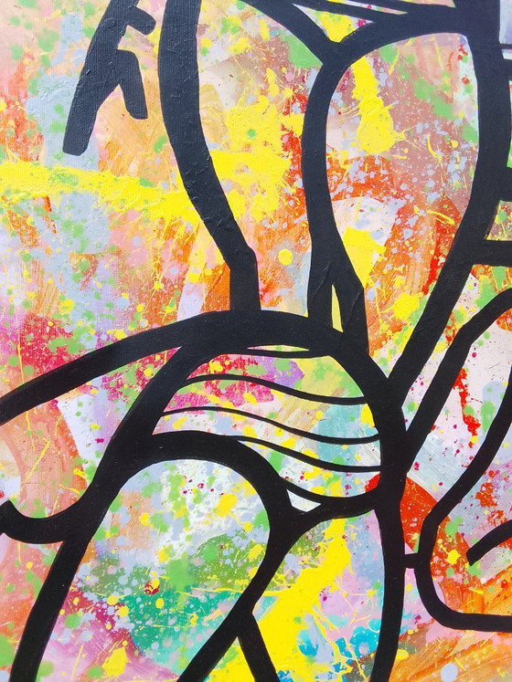 Image 1 of Acrylic painting "rainbow beach" 100x100cm