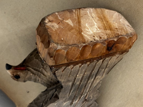 Image 1 of Aigle en bois sculpté - fabrication artisanale vintage Allemagne 