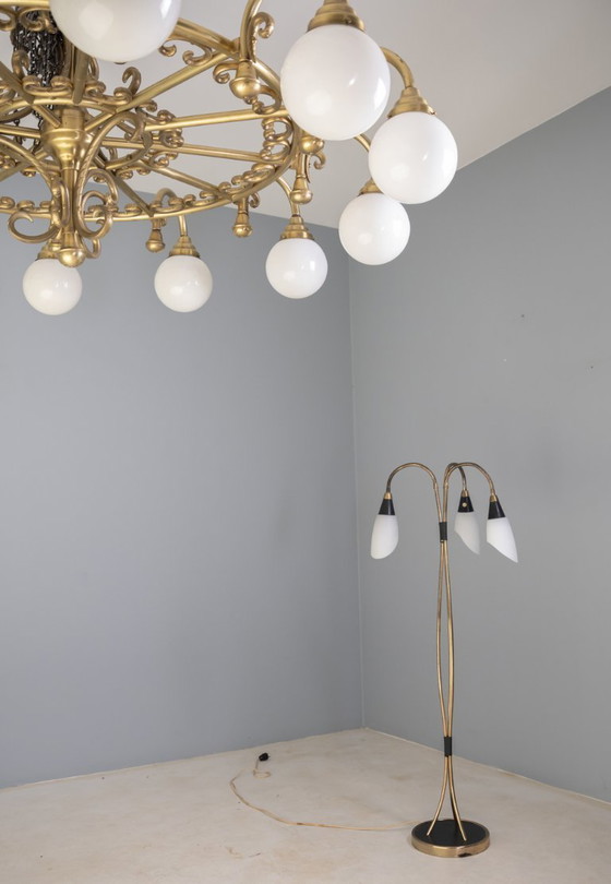 Image 1 of Lampadario decorativo in ottone, 1980