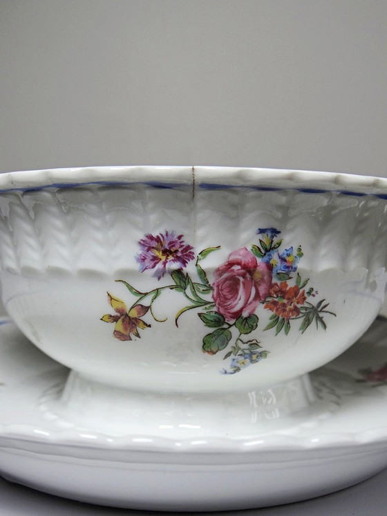 Image 1 of Salsera de porcelana de Limoges de Bernardaud con decoración floral, años 20-50
