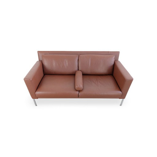 Original Walter Knoll Jason Sofa Couch Design Two-Seater Leather – 2 zitsbanken, Metal (photo 2 of 10)