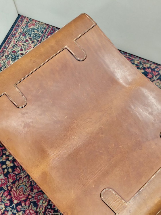 Image 1 of Mulberry opvouwbaar luxe krukje van hout,leer en canvas