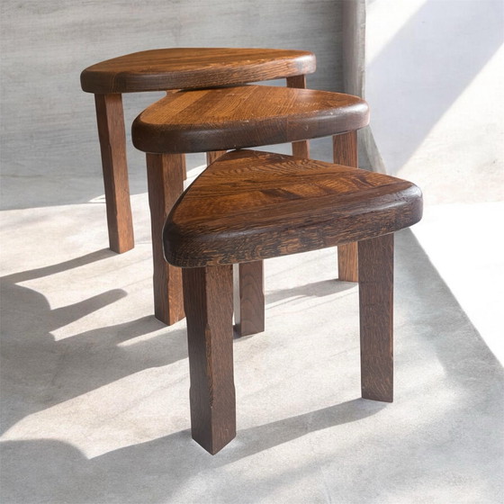 Nest Beistelltische, Mid-century, Holz, Braun (Foto 4 von 5)