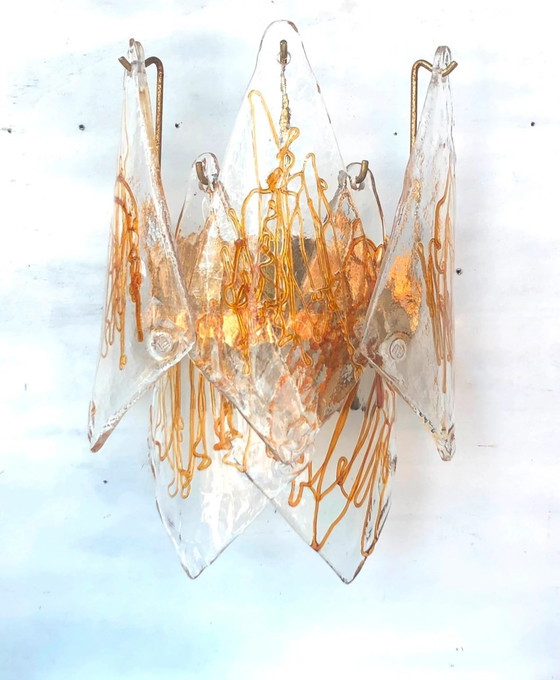 3 Murano Wall lights – Brass, Murano Glass (photo 4 of 5)