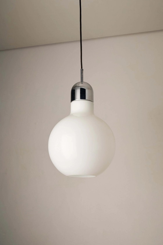 Grande Suspension en Verre Opale et Chrome par Cosack, Cosack Leuchten, Plafonniers, Blanc (photo 7 sur 7)