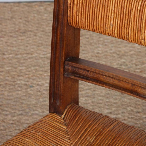 Image 1 of Ensemble de 8 chaises paillées en bois massif, 1940