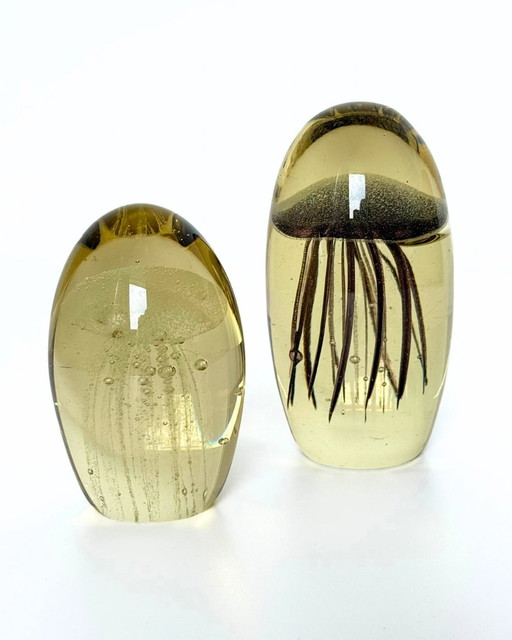 Jellyfish paperweights 